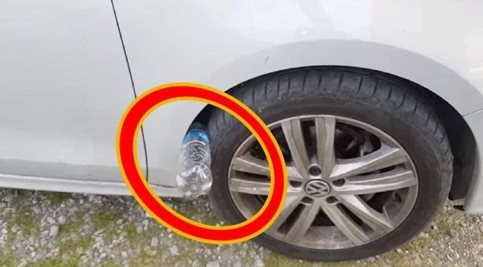 If You See A Plastic Bottle On Your Tire, Be Warned